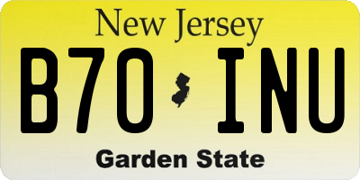 NJ license plate B70INU