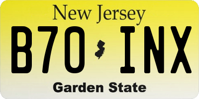 NJ license plate B70INX