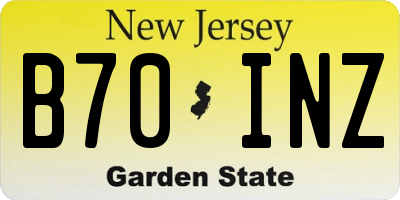 NJ license plate B70INZ