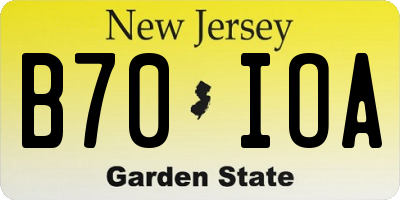 NJ license plate B70IOA