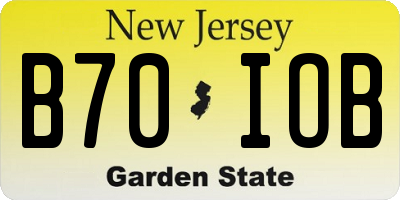 NJ license plate B70IOB