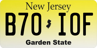 NJ license plate B70IOF