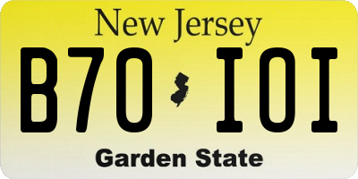 NJ license plate B70IOI