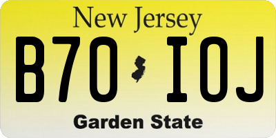 NJ license plate B70IOJ