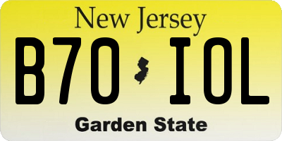 NJ license plate B70IOL