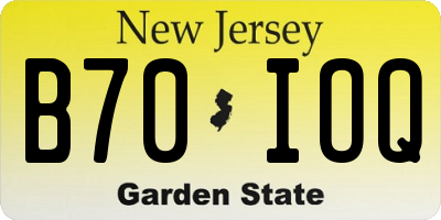 NJ license plate B70IOQ