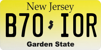 NJ license plate B70IOR