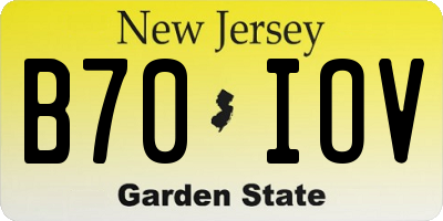 NJ license plate B70IOV