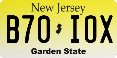 NJ license plate B70IOX