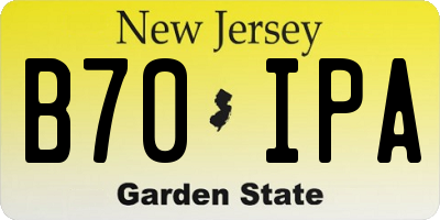 NJ license plate B70IPA