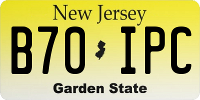 NJ license plate B70IPC
