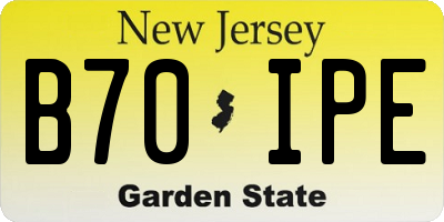 NJ license plate B70IPE