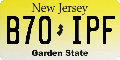 NJ license plate B70IPF