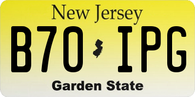 NJ license plate B70IPG