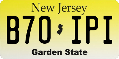NJ license plate B70IPI