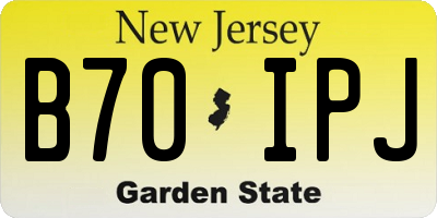 NJ license plate B70IPJ