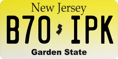 NJ license plate B70IPK