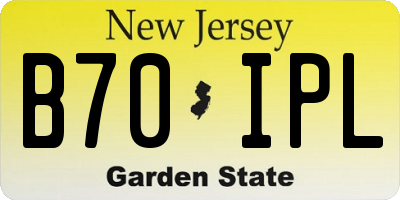 NJ license plate B70IPL