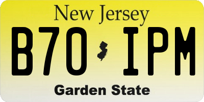 NJ license plate B70IPM