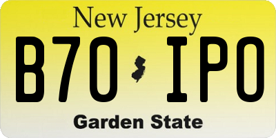 NJ license plate B70IPO