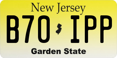 NJ license plate B70IPP
