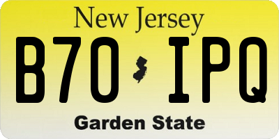 NJ license plate B70IPQ