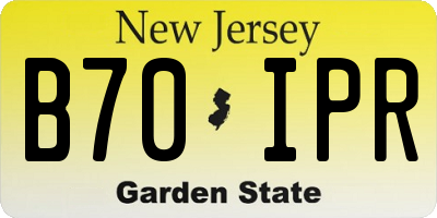 NJ license plate B70IPR