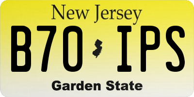NJ license plate B70IPS