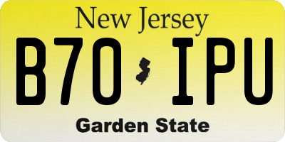NJ license plate B70IPU