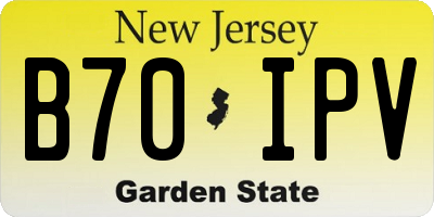 NJ license plate B70IPV