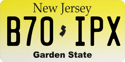NJ license plate B70IPX