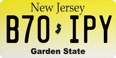 NJ license plate B70IPY