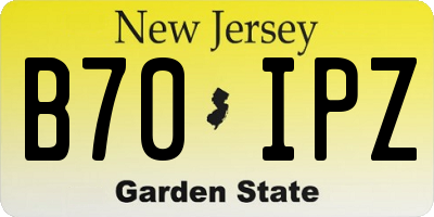 NJ license plate B70IPZ