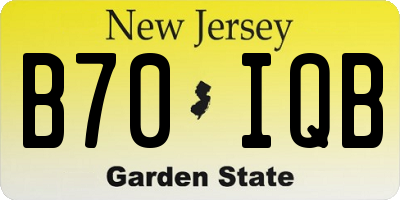 NJ license plate B70IQB