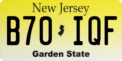 NJ license plate B70IQF