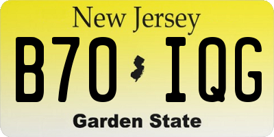 NJ license plate B70IQG
