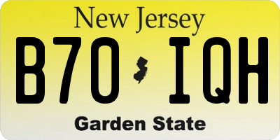 NJ license plate B70IQH