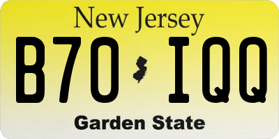 NJ license plate B70IQQ
