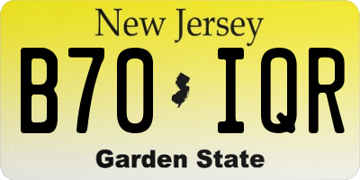NJ license plate B70IQR
