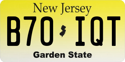 NJ license plate B70IQT
