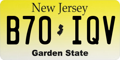 NJ license plate B70IQV