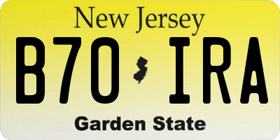 NJ license plate B70IRA