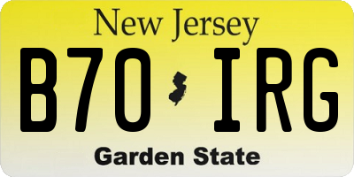 NJ license plate B70IRG