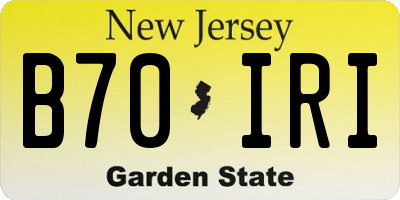 NJ license plate B70IRI