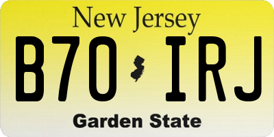 NJ license plate B70IRJ