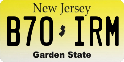 NJ license plate B70IRM