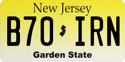 NJ license plate B70IRN