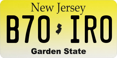 NJ license plate B70IRO
