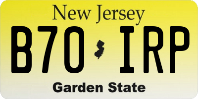 NJ license plate B70IRP