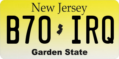NJ license plate B70IRQ
